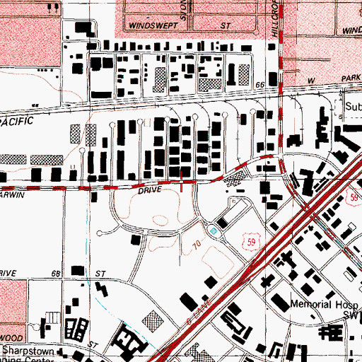 Topographic Map of Bethel Evangelical Church, TX