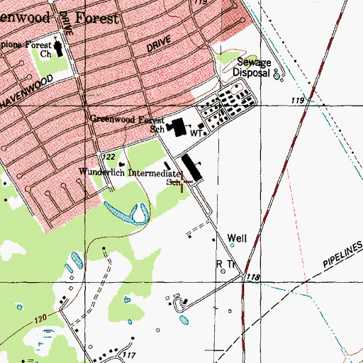Topographic Map of Hope Community Evangelical Covenant Church, TX