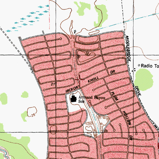 Topographic Map of Trinity Evangelical Free Church, TX