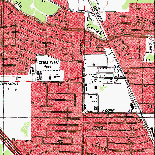 Topographic Map of Advent Lutheran Church, TX