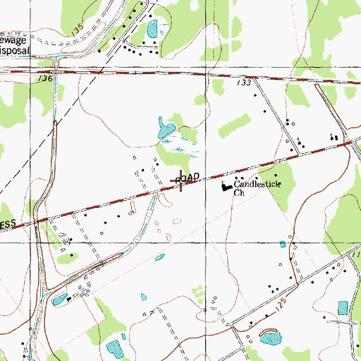 Topographic Map of Bethel Evangelical Lutheran Church, TX