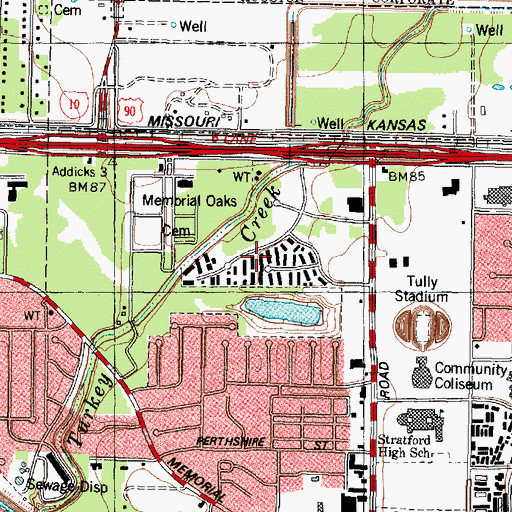 Topographic Map of Crosspoint Lutheran Church, TX
