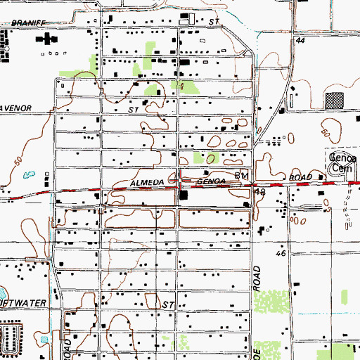 Topographic Map of King of Kings Lutheran Church, TX