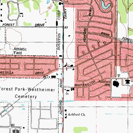 Topographic Map of Charismatic Episcopal Church, TX