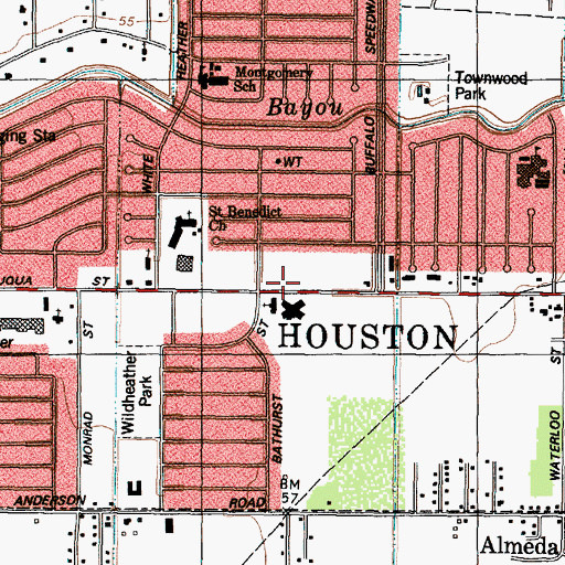 Topographic Map of Episcopal Church of the Resurrection, TX