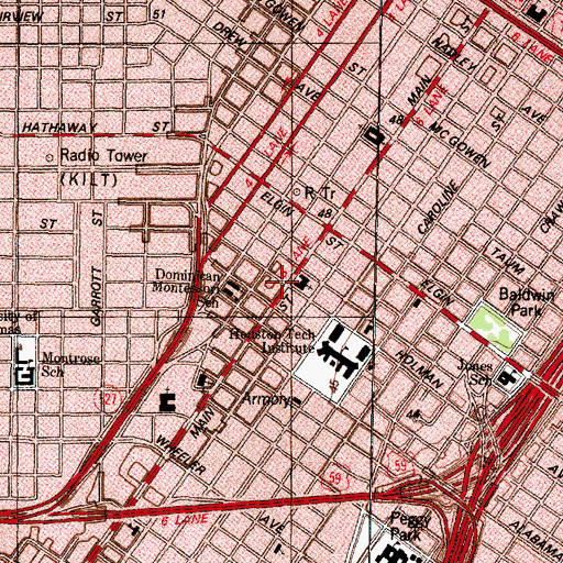 Topographic Map of Lord of the Streets Episcopal Church, TX