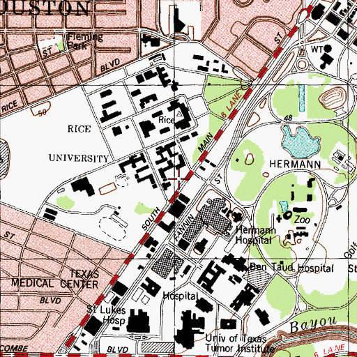 Topographic Map of Palmer Episcopal Church, TX