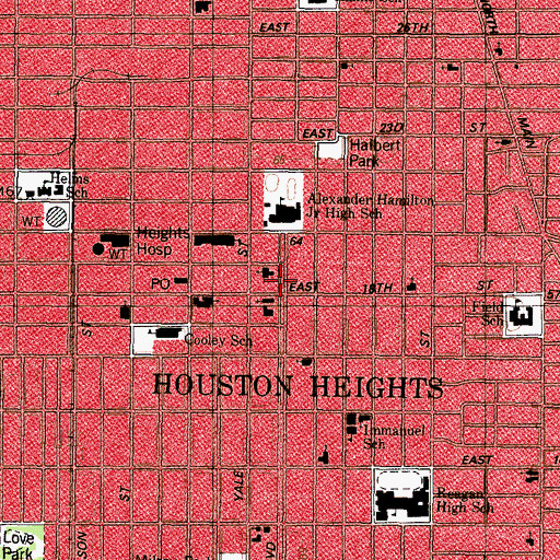 Topographic Map of Saint Andrews Episcopal Church, TX