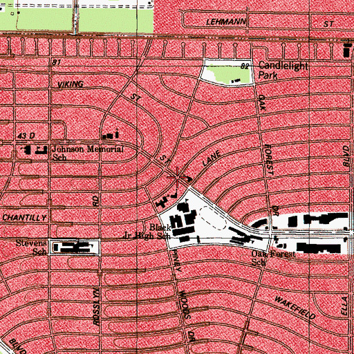 Topographic Map of Saint Michaels Episcopal Church, TX