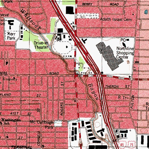 Topographic Map of Hunter Memorial Church of God in Christ, TX