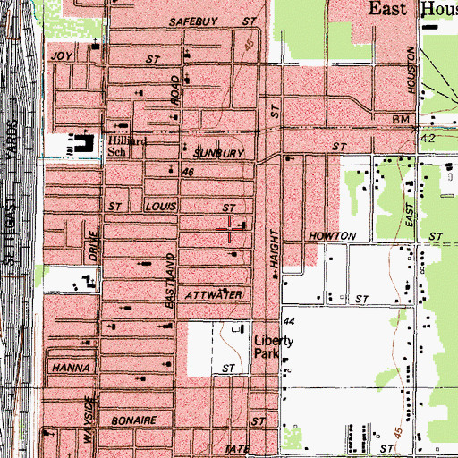 Topographic Map of Jerusalem Temple Free Church of God in Christ, TX