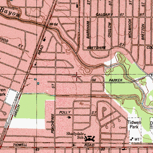 Topographic Map of Love Fellowship Church of God in Christ, TX