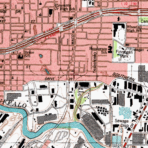 Topographic Map of Mount View Church of God in Christ, TX