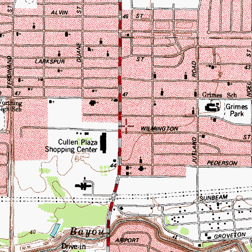 Topographic Map of New Beginning Church of God in Christ, TX