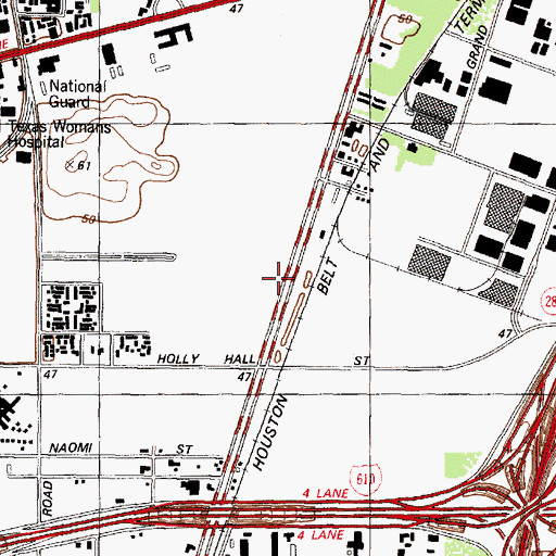 Topographic Map of New Jerusalem Church of God in Christ, TX