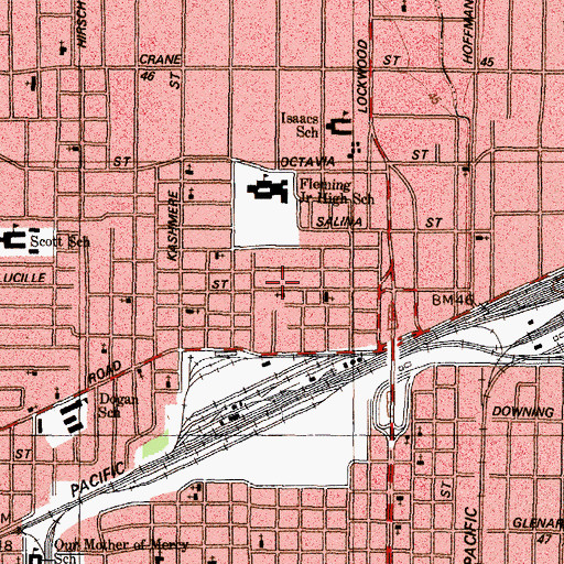 Topographic Map of Norton Temple Church of God in Christ, TX