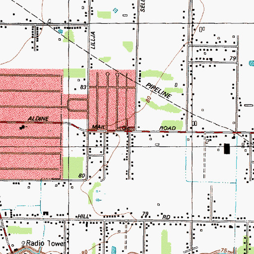 Topographic Map of Church of God of Prophecy, TX