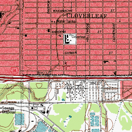Topographic Map of Church of God of Prophecy, TX