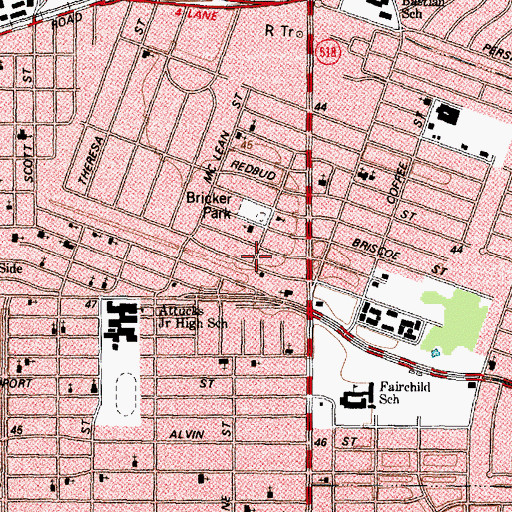 Topographic Map of Church of God of Prophecy, TX