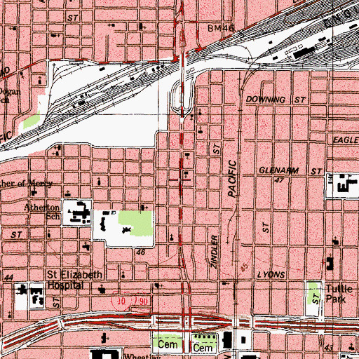Topographic Map of Duncan Memorial Church of God in Christ, TX