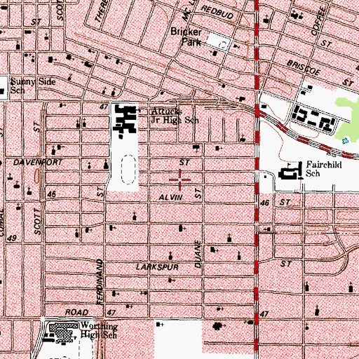 Topographic Map of Greater Lighthouse Church of God in Christ, TX