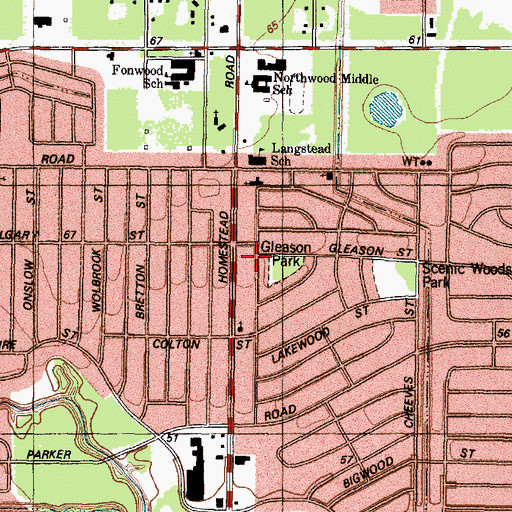Topographic Map of Gulf Coast Region Church of God in Christ, TX