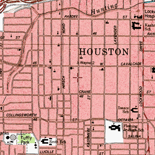 Topographic Map of Harris Temple Church of God in Christ, TX