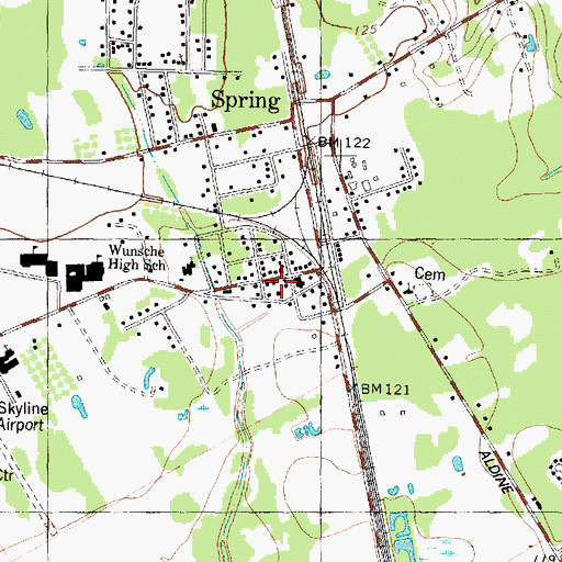 Topographic Map of Tamina Church of Christ, TX