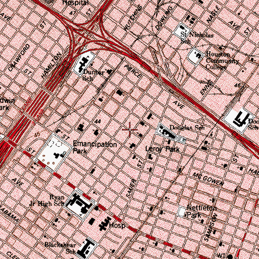 Topographic Map of Third Ward Church of Christ, TX