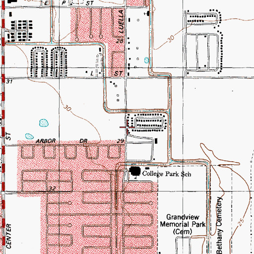 Topographic Map of Deer Park Church of God, TX