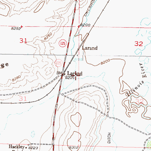 Topographic Map of Larand, CO