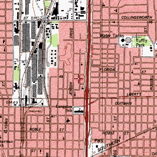 Topographic Map of Faith Temple Memorial Church of God and Christ, TX