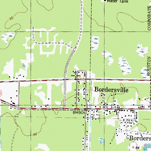 Topographic Map of Glorious Church of God and Christ, TX