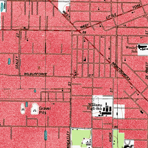 Topographic Map of Holy Valley Church of God and Christ, TX