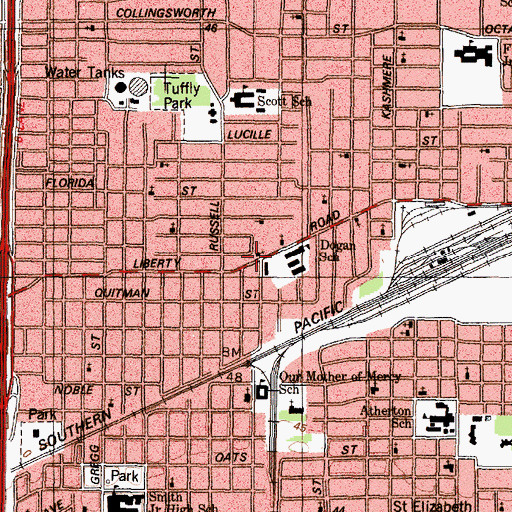 Topographic Map of Liberty Road Church of God, TX