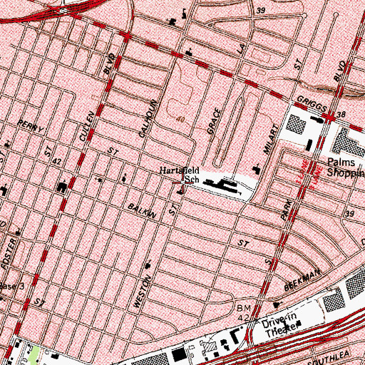 Topographic Map of South Park Church of God - Anderson, TX