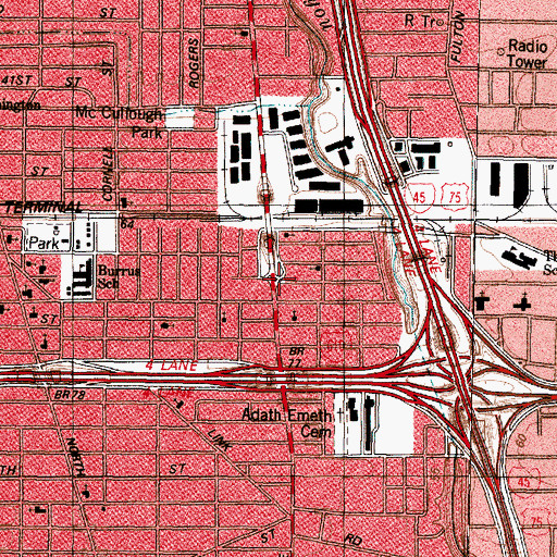 Topographic Map of 34th Temple Church of God in Christ, TX