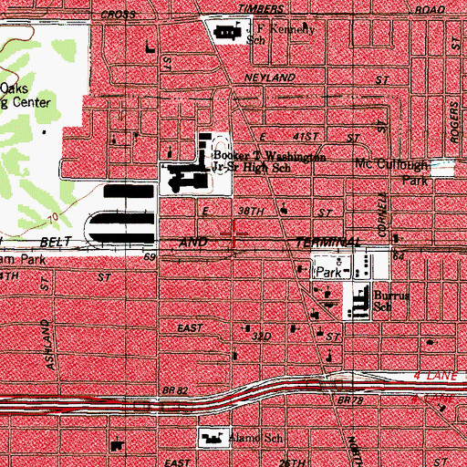 Topographic Map of Church of God in Christ, TX