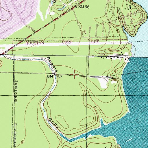 Topographic Map of Church of Christ - Lake Houston, TX