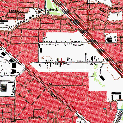 Topographic Map of Church of Christ - Brookhollow, TX