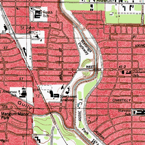 Topographic Map of Church of Christ - Candlelight, TX