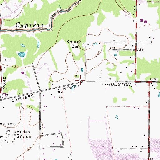 Topographic Map of Church of Christ - Cy- Fair, TX