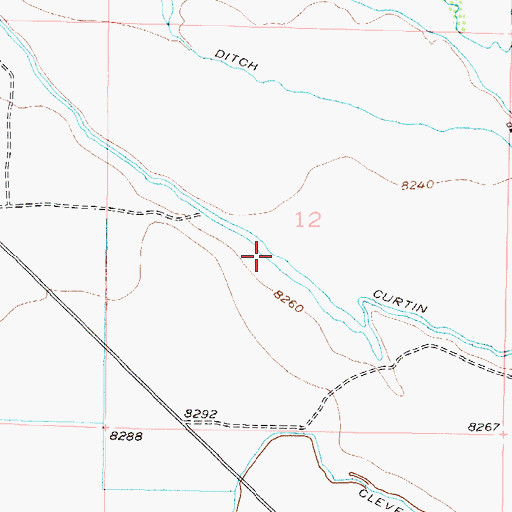Topographic Map of Curtin Ditch, CO