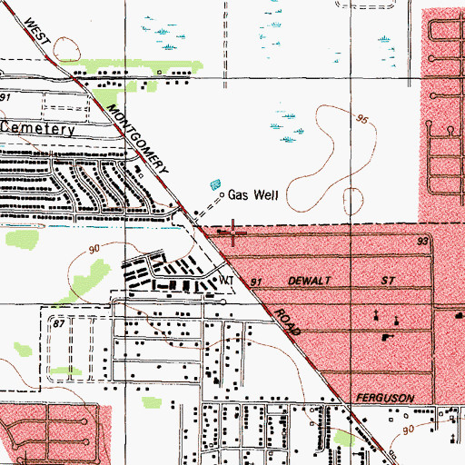 Topographic Map of Church of Christ - Highland Garden, TX