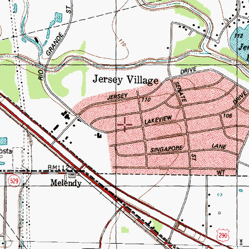 Topographic Map of Church of Christ - Jersey Village, TX