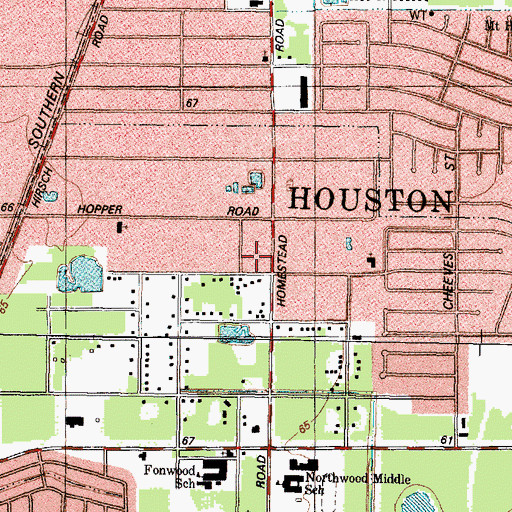 Topographic Map of Church of Christ - Northwood Manor, TX