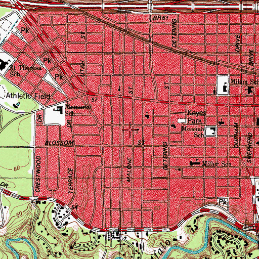 Topographic Map of Church of Christ - West End, TX