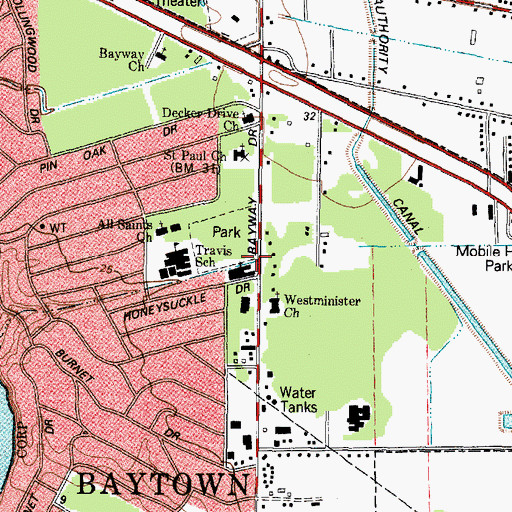 Topographic Map of Church of Christ - Lakewood, TX