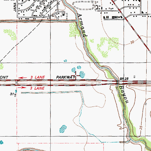 Topographic Map of Parkview Church of Christ, TX