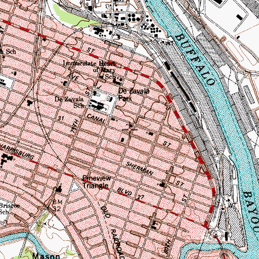 Topographic Map of Church of Christ, TX